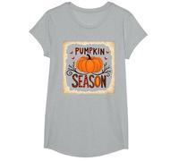 Stagione della Zucca Autunno Raccolto Autunno Celeb Maglietta, Ragazze, Grigio Melange, L
