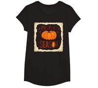 Stagione della Zucca Autunno Raccolto Autunno Celeb Maglietta, Ragazze, Nero, L