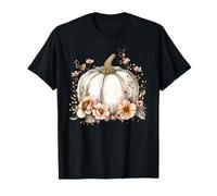 Stagione della Zucca di Fiori Selvatici Autunno Foglie del Ringraziamento Maglietta