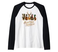 Stagione di Caccia Wildlife Hunter Big Game Bird Hunting Design Maglia con Maniche Raglan