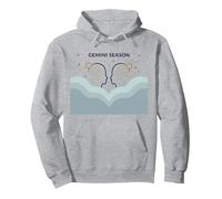 Stagione Gemelli Celeste Zodiaco Arte Astrologia Felpa con Cappuccio, Unisex per Adulti, Grigio Melange, L