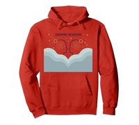 Stagione Gemelli Celeste Zodiaco Arte Astrologia Felpa con Cappuccio, Unisex per Adulti, Rosso, L