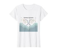 Stagione Gemelli Celeste Zodiaco Arte Astrologia Maglietta, Donna, Bianco, XL
