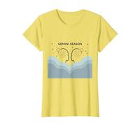 Stagione Gemelli Celeste Zodiaco Arte Astrologia Maglietta, Donna, Limone, XXL