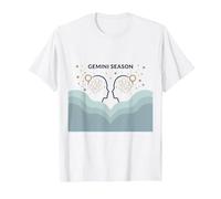 Stagione Gemelli Celeste Zodiaco Arte Astrologia Maglietta, Uomo, Bianco, 4XL