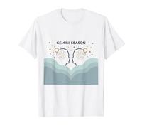 Stagione Gemelli Celeste Zodiaco Arte Astrologia Maglietta, Uomo, Bianco, L