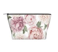 Stagione primaverile Fiori rosa floreali, Borsa da toilette Borsa per trucco Borsa per cosmetici Borsa da toilette da viaggio portatile