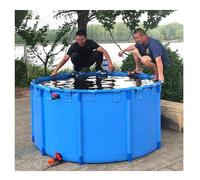 Stagni di Pesce fuori Terra, Piscina Rotonda, Laghetto Piano, Piscina Pieghevole In Plastica Difficile Per L'Allevamento Koi E L'Irrigazione Agricola(4245L/1121GAL-2.6X0.8M(D X H))