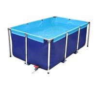 Stagno fuori terra, stagno pieghevole con accumulo di acqua, valvola scarico, Koi, piscina for laghetto for pesci in tela for la coltivazione, aragoste, sanguisughe(1.2 * 0.8 * 0.6m)