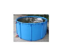 Stagno per pesci in tela di PVC con valvola di scarico, piscina per acquario fuori terra per Koi e pesci rossi, serbatoio dell'acqua con telaio in acciaio resistente (2 x 0,8 m/2400 L)