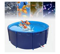 Stagno per pesci in tela fuori terra, grande acquario da interno con telaio in acciaio, stagno pieghevole in PVC con valvola di scarico per una facile manutenzione