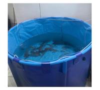 Stagno per pesci in tela fuori terra, piscina pieghevole con rivestimento in PVC e staffa in tessuto, serbatoio rotondo per esterni per koi e pesci rossi