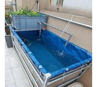 Stagno per pesci in tela pieghevole ispessita,piscina per allevamento temporanea fuori terra Stagno per pesci pieghevole di grande capacità Acquario pieghevole portatile per irrigazione(2x2x1.0m)