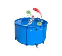 Stagno per pesci in tela, piscina sopra terra, acquario piscina stagno con valvola di scarico, piscina per bambini in tela PVC con telaio in acciaio per stagni acquari Koi pesci rossi