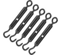 STAHAD 5 Pezzi Tendicavo a Gancio e Occhiello in Acciaio Inox 304 Nero | Tendi Cavo per Occhielli, Tenditore Vite per Cavo, Gancio di Tensione, per Fili D'acciaio e Luci