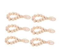 STAHAD 6 Pezzi Wooden Finger Rosary Beads With Crucifix Pendant Handcrafted Wood Baptism Rosary For Shower First Communion Confirmation Gift