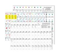 STAHAD Adesivi per Tastiera e Pianoforte Colorati Rimovibili Note Musicali, Set da 3 Pezzi per Principianti, Protezione Tastiera e Guida Didattica per Pianoforte ed Elettroniche