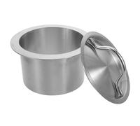 STAHAD Coperchio Incassato per Rifiuti Rotondo in Acciaio Resistente con Maniglia Coperchio per Canaletta dei Rifiuti Sul Bancone da Cucina Accesso Rapido e Integrazione a Filo per