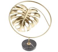 STAHAD Decorazione da Tavolo in Marmo e Metallo Foglia Design Nordico, Centrotavola Nero e Dorato per Soggiorno, Ornamentazione Elegante per Inaugurazione Casa e Arredamento Living