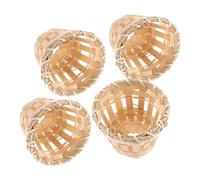 STAHAD Drum Lamp Shade, Lampshade Small in Bambù, 4 Pezzi, per Casa e Camera, Paralume Intrecciato a Mano, Stile Semplice e Caldo