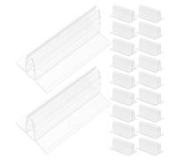 STAHAD Porta Etichette Autoadesive Trasparente in Plastica, Set da 24 Pezzi Slot per Targhette Identificative, Supporto Espositivo per Ufficio, Negozi e Fiere, Facile da Fissare