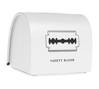 STAHAD Porta-Lame in Metallo Stampa Bianca per Smaltimento Rasoio da Uomo e Donna, Contenitore Resistente per Lamette Usate, Adatto a Parrucchieri e Uso Personale in Bagno