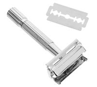 STAHAD Rasoio di Sicurezza Manuale a Pettine Chiuso in Acciaio Inox Set Rasoio Sostituibile per Barba Uomo Rasatura Tradizionale per Viso e Corpo Presa Antiscivolo