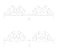 STAHAD Recinzione da Giardino Bianca in Plastica a Farfalla 4 Pezzi Staccionata Modulare per Aiuole Bordure Paesaggistiche e Protezione Animali Facile Installazione per Giardini e