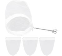 STAHAD Sacchetti Filtro Riutilizzabili in Cotone 5 Pezzi Manico in Acciaio Inox per Tè al Latte e Infusi, Sacchetto Filtro Multiuso Piccolo e Portatile per Casa e Viaggio