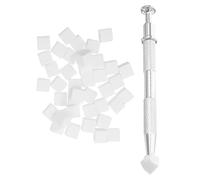 STAHAD Set 100 Spugne per Unghie Bianche con Penna Applicatrice e Custodia Spugne per Trucco Sfumatura Viso e Manicure Professionale Kit Portatile per Nail Art e Make Up Viaggio