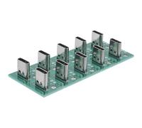 STAHAD Set da 10 Pezzi Scheda Connettore USB C Femmina 6 Pin Verticale Pcb Test per Cablaggio e Trasmissione Dati, Adattatore Presa USB Type-c per Applicazioni Industriali e Cablaggio