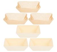 STAHAD Set da 3 Stampi per Cottura in Legno con Rivestimento in Carta, Resistenti ad Alta Temperatura, Contenitori per Alimenti per Pane, Torte e Pasticceria, Adatti per Forno, Microonde