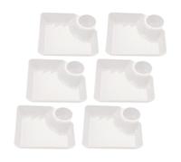 STAHAD Set da 6 Piatti da Portata Quadrati in Plastica Pp con Scomparti e Ciotola per Salse, Vassoio Diviso Infrangibile per Antipasti, Sushi e Snack, Riutilizzabile per Pranzi e Feste