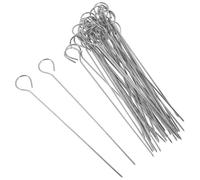 STAHAD Spiedini per Barbecue in Acciaio Inox 304 da 1,8mm X 15cm, Set da 50 Pezzi Anello Superiore per Carne, Verdure e Arrosti, Accessori Barbecue Resistenti e Facili da Pulire