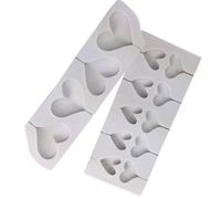 STAHAD Stampo in Silicone a Forma di Cuore 2 Pezzi, Set da 4 e 10 Cavità per Lecca-lecca Fai da Te, Flessibile e Antiaderente, per Cioccolato, Pan di Zucchero e Dolci Fatti in Casa
