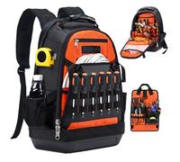 Stahlusdick Zaino per attrezzi resistente, grande zaino da lavoro HVAC, organizer per uomini, con fondo rigido e tavola staccabile per edilizia elettricista