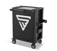 STAHLWERK Carrello da officina XL con 7 cassetti - Carrello portautensili con serratura, carrello professionale di montaggio su ruote gommate a lunga durata, organizer per attrezzi per industria