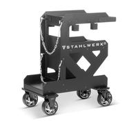 STAHLWERK Carrello saldatore - 1,5 mm di spessore della parete, robusto carrello per saldatrici e carrello compatto per taglierina al plasma con supporto per tubi e cavi, incl. catena di sicurezza per