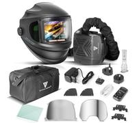 STAHLWERK Casco per saldatura automatico 3 in 1 Master Air, casco per saldatura con aria fresca, controllo di funzionamento tramite Bluetooth, riproduzione dei colori True-Colour, oscuramento da DIN 4