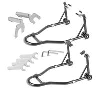 STAHLWERK Cavalletto di montaggio per moto con portata di 450 kg, universale per moto, bilanciere per ruota, morsetto per ruota posteriore e anteriore, per manutenzione e riparazione
