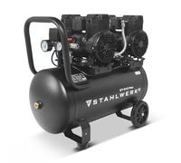 STAHLWERK Compressore con serbatoio da 50 L (ST-510 Pro) - senza olio & silenzioso, 10 bar, compressore d'aria con motori brushless, 3,94 CV, 2,9 kW, 500 l/min, compressore a pistoni silenzioso
