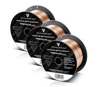 STAHLWERK Filo di saldatura MIG/MAG Ø 1,0 mm, acciaio SG2 ER70S-6, su bobina di filo D100 da 1 kg con mandrino da 16 mm, set di 3 utilizzabile universalmente