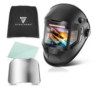 STAHLWERK Maschera da saldatura automatica 3 in 1 SPLIT - True Color con visione nitida, oscuramento automatico DIN 4-14, classe ottica 1/1/1/1, memoria di lavoro, campo visivo di 180° 116 x 81 mm