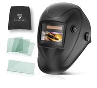 STAHLWERK Maschera da saldatura automatica 3 in 1 WORKER - True Color con visione nitida a colori reali, oscuramento automatico DIN 4-13, classe ottica 1/1/1/2, campo visivo ottimale 96 x 39 mm