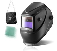 STAHLWERK Maschera da saldatura automatica - True Color con visione nitida a colori reali, DIN 9-13 auto, sensibilità regolabile in continuo, solo 500 grammi, campo visivo 92,5 x 42,5 mm, ST-450R