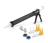 STAHLWERK Pistola in silicone SPB-600 ST con pressa in silicone in alluminio, 600 ml, pistola acrilica, pressa per cartucce, pressa per sacchetto, siringa in silicone, pistola per cartucce e sacchetti