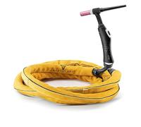 STAHLWERK Protezione tubo flessibile Copertura flessibile 5 metri per pacchetti di tubi in vera pelle per TIG TIG MIG MAG MMA Plasma resistente al calore e al fuoco