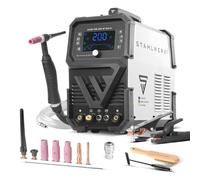 STAHLWERK Saldatrice 3 in 1 station wagon AC/DC TIG 200 ST Digital - TIG e MMA/E-Hand 200 A, accensione HF, funzione spot, modalità pulita, display digitale e telecomando regolabile
