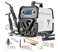 STAHLWERK Saldatrice combinata 5 in 1 CTM-250 ST - digitale con 200 A, MIG MAG, TIG, MMA, FLUX e taglio al plasma da 50 A, avanzamento filo sinergico, tecnologia IGBT, funzione spot