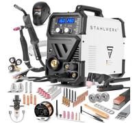 STAHLWERK Saldatrice combinata 6 in 1 CTM-416 Puls Pro - set completo - tagliaplasma 40 A (CUT), TIG, MIG MAG, pulsato (PULS), MMA, FLUX, 160 A, funzione pulsata per alluminio, avanzamento filo, LED